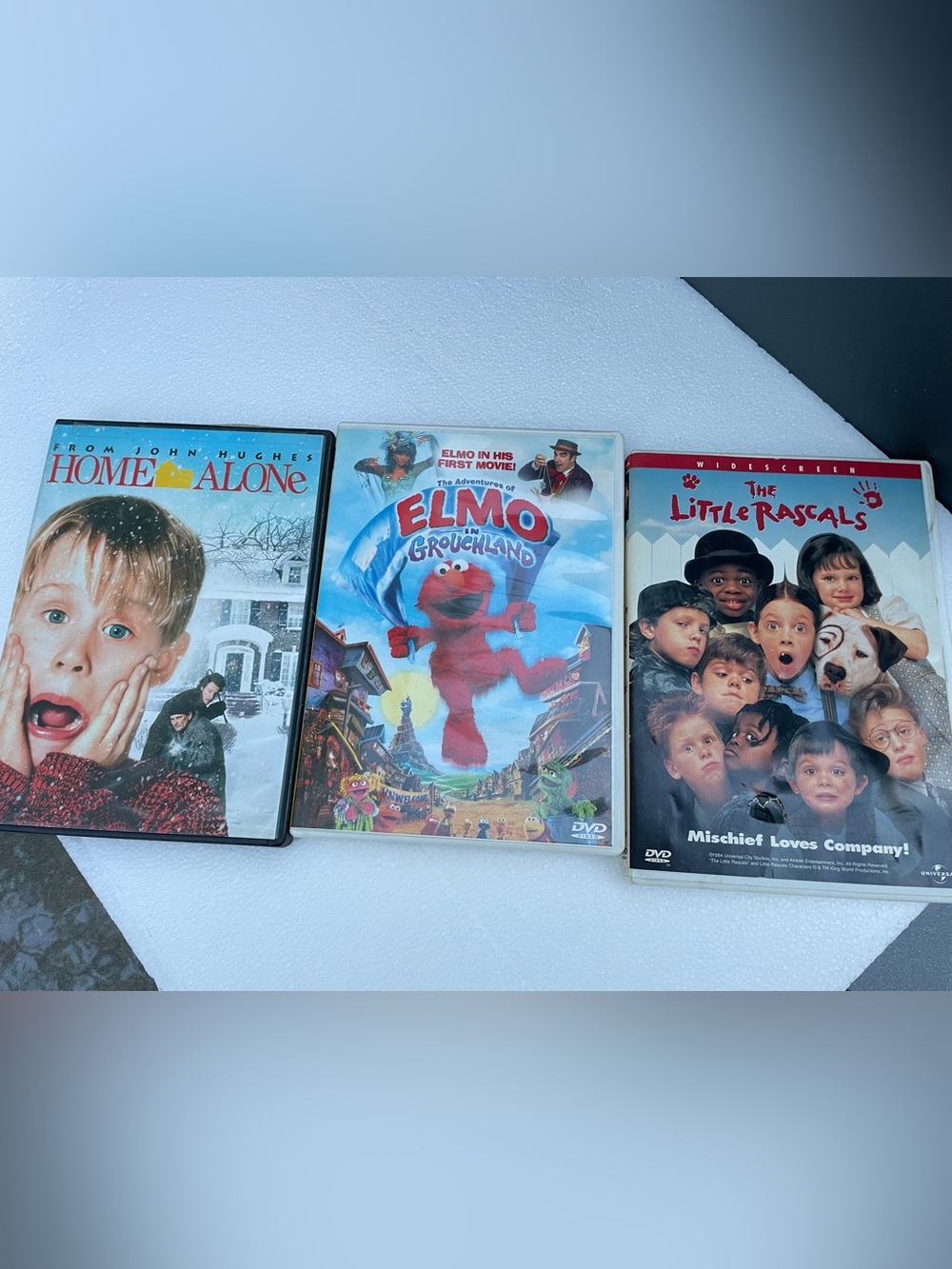 Lot of 3 Kids & Family DVDs: Home Alone, Elmo in Grouchland, The Little Rascals